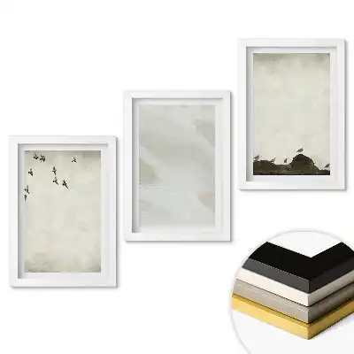 Keretezett kép szett Minimalista tájképek szürke árnyalatokban