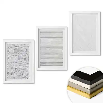 Keretezett kép szett Minimalista monokróm minták három változatban