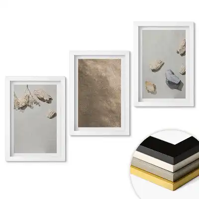 Keretezett kép szett Természetes textúrák minimalista stílusban