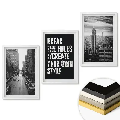 Modern városi stílusú keretezett triptichon