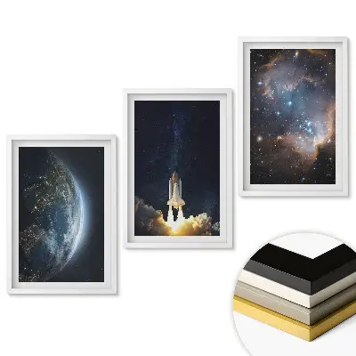 Űrutazás galaxisokon keresztül keretezett képszett