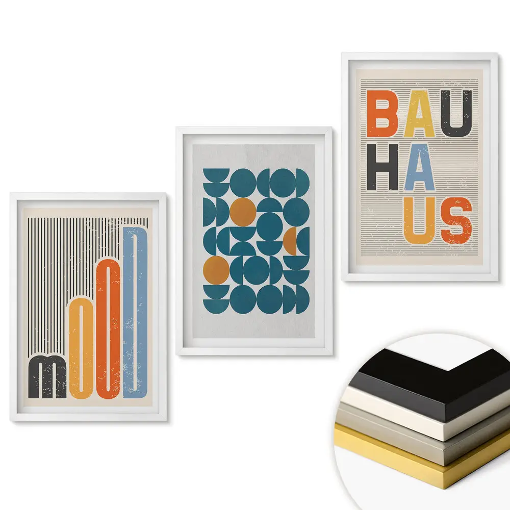 Keretezett kép szett Modern grafika Bauhaus stílusban