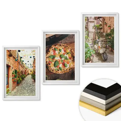 Keretezett képszett Hangulatos utcák, finom pizza, olasz hangulat témában