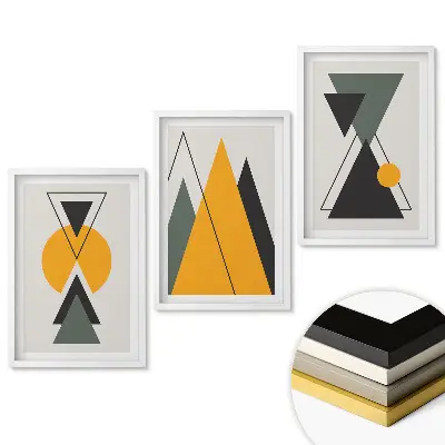 Geometria modern triptichon keretezett kivitelben