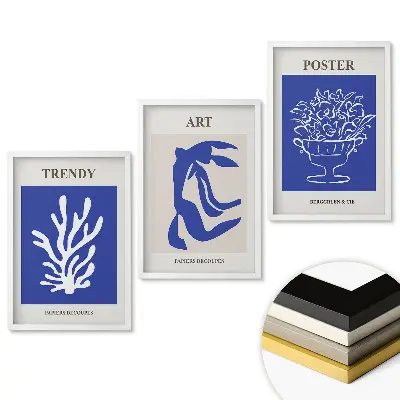 Modern grafikai stílusú keretezett triptichon