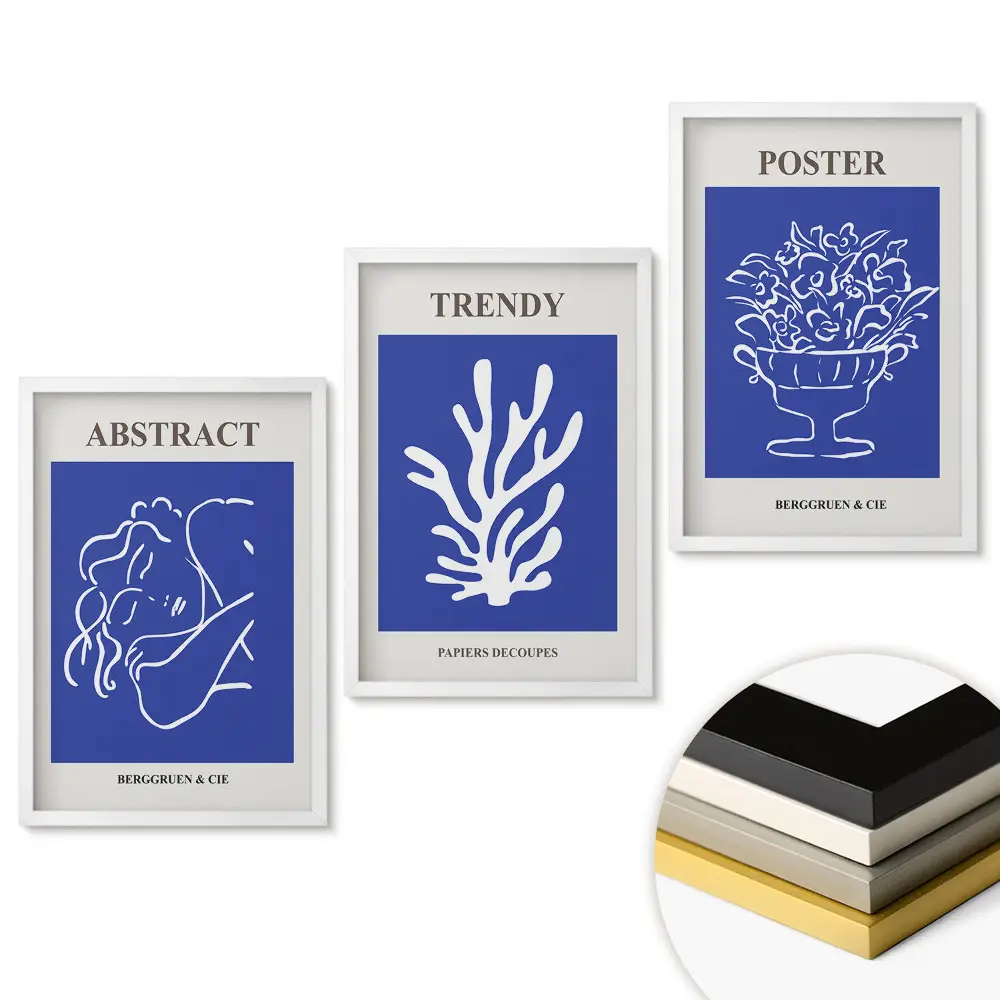 Keretezett triptichon Modern grafika intenzív színekben