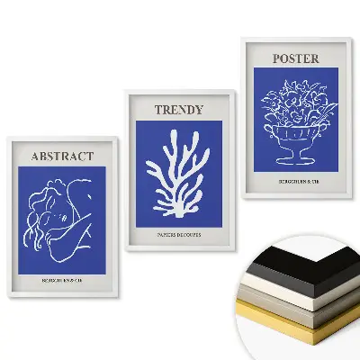 Modern grafika intenzív színekben keretes triptichon