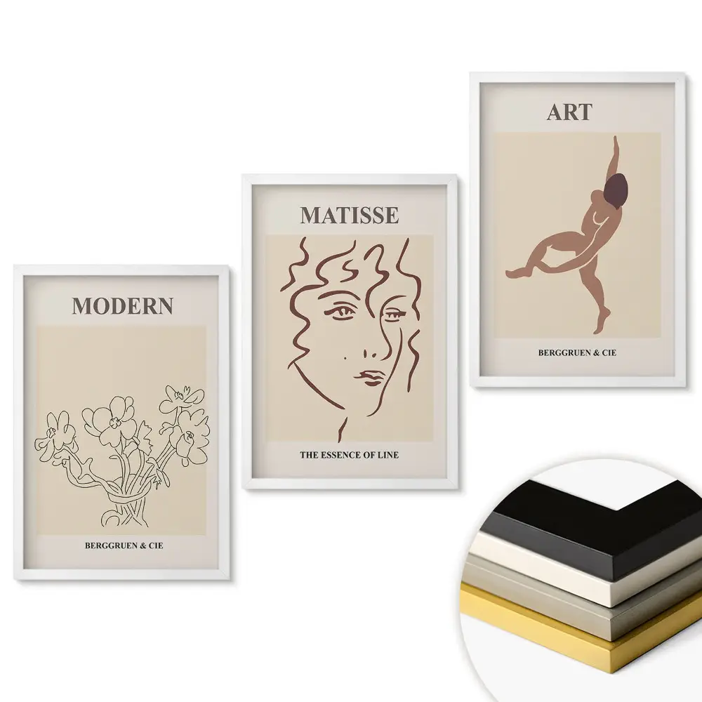Modern inspirációk az absztrakt művészetben keretezett triptichon
