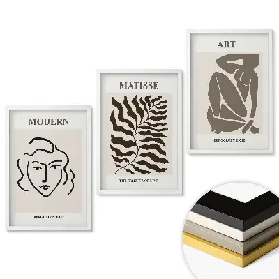 Minimalista inspirációk a modern művészetben keretezett triptichon