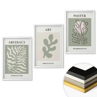 Keretezett triptichon Modern grafika absztrakt formákkal