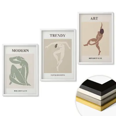 Keretezett kép szett Stílusos grafika modern változatban