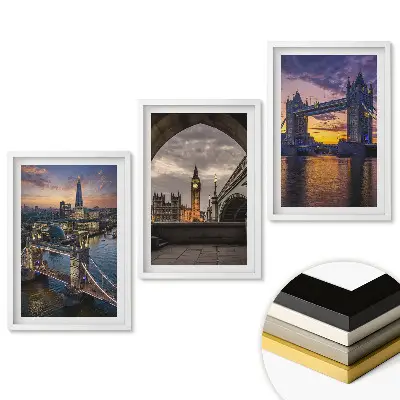 Keretes triptichon London látképe naplementekor