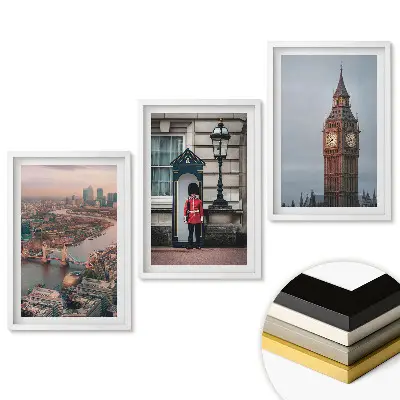 Keretezett triptichon London látképe három képen