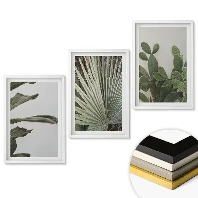 Zöld harmónia minimalista stílusú keretezett triptichon