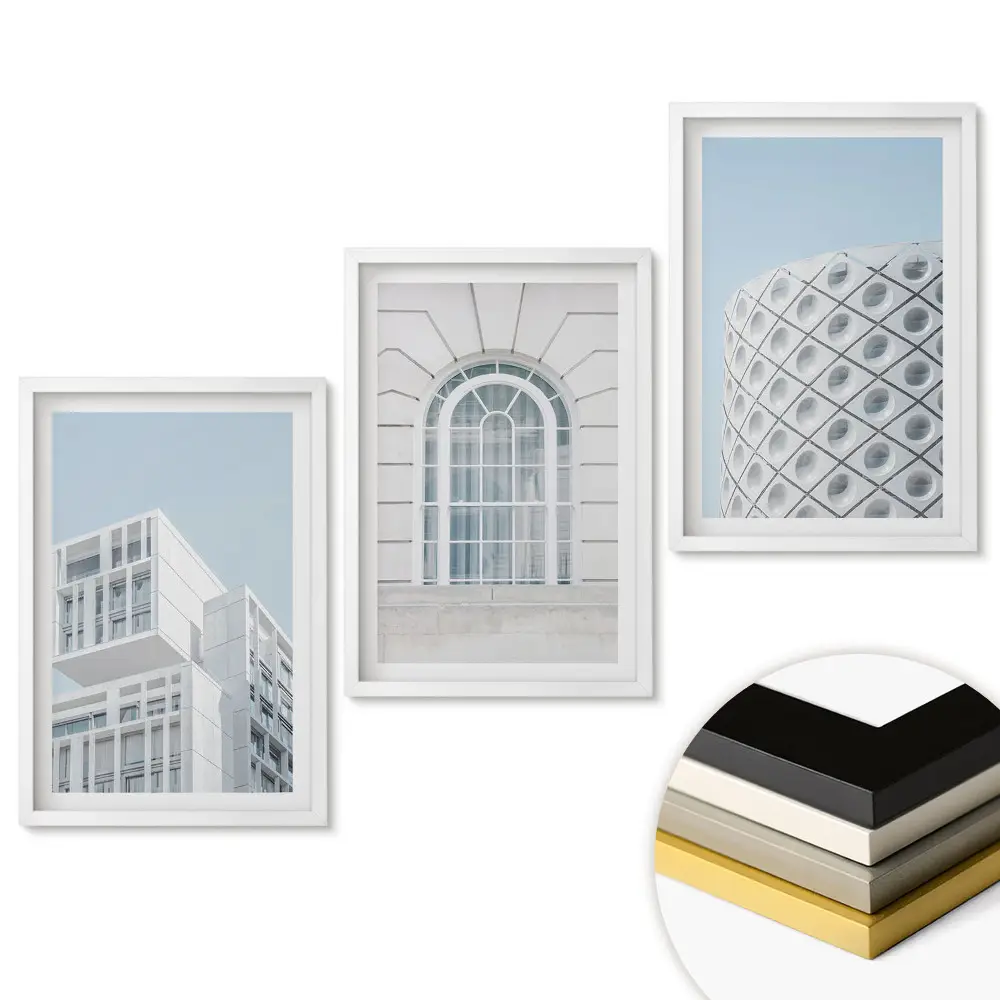 Keretezett kép szett Modern építészet minimalista stílusban