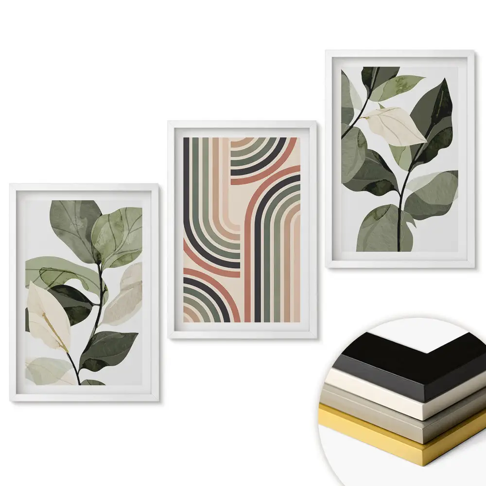 Keretezett kép szett Növényi inspirációk modern stílusban