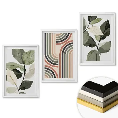 Keretezett kép szett Növényi inspirációk modern stílusban
