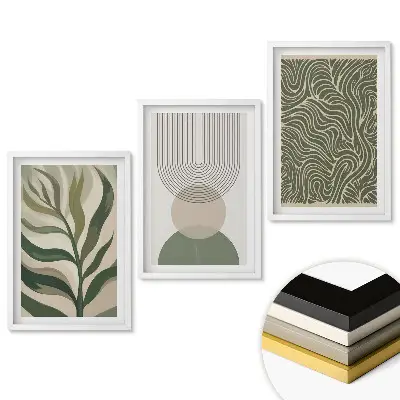 Minimalista növényi inspirációk triptichon keretezett kép