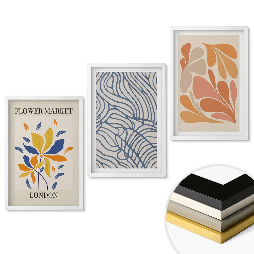Virágos inspirációk modern stílusú keretezett triptichon
