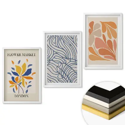 Keretezett triptichon Virágos inspirációk modern stílusban
