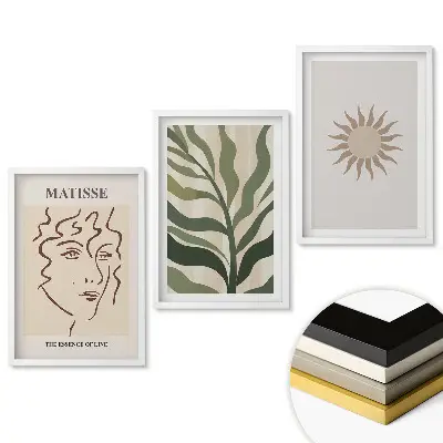 Absztrakt inspirációk minimalista stílusú keretezett képszett
