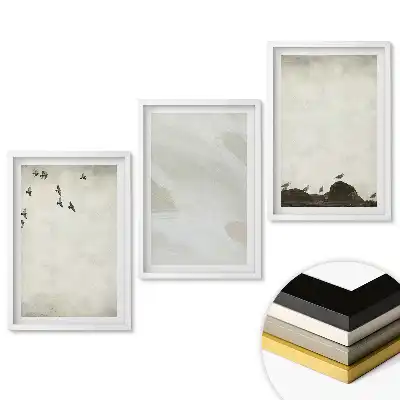 Keretezett minimalista tájkép szett szürke árnyalatokban
