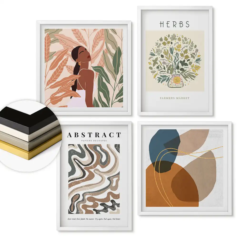 Többrészes keretezett kép Modern belső grafika