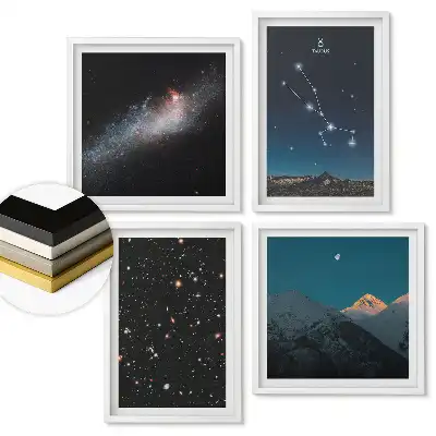 Többrészes keretezett kép Kozmikus szépség: Hegyek és galaxisok