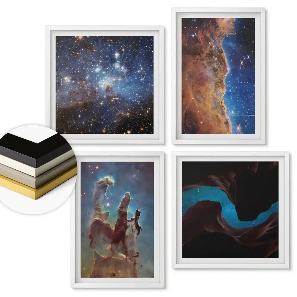 Kozmikus szépség galaxisok és ködök fali kép összeállítás