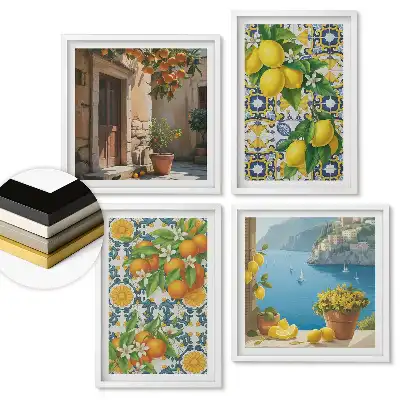 Citrusos inspirációk napsütéses stílusú fali kép összeállítás