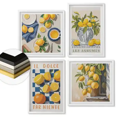 Fali kép összeállítás Citrusos inspirációk sárgában