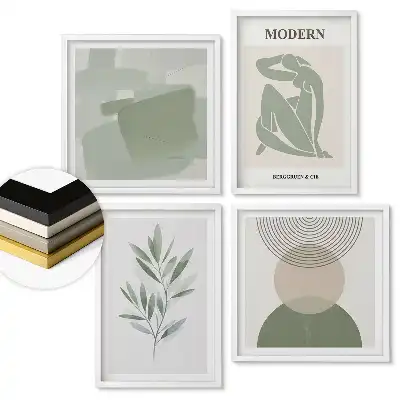 Többrészes modern grafikai keretezett kép visszafogott színekben