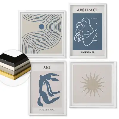 Többrészes keretezett kép Modern grafika minimalista stílusban