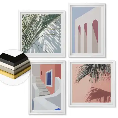 Modern grafikai falikép összeállítás pasztell színekben