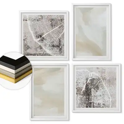 Többrészes keretezett kép absztrakt mintákkal finom színekben