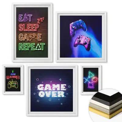 Fali galéria készlet Neon stílusú játékok játékosoknak
