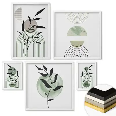 Növényi inspirációk minimalista stílusú falikép galéria készlet