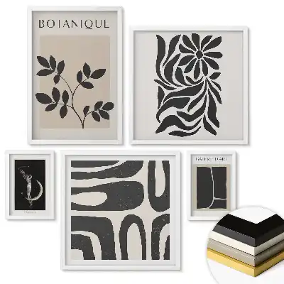 Többrészes keretezett kép modern minimalista grafikával