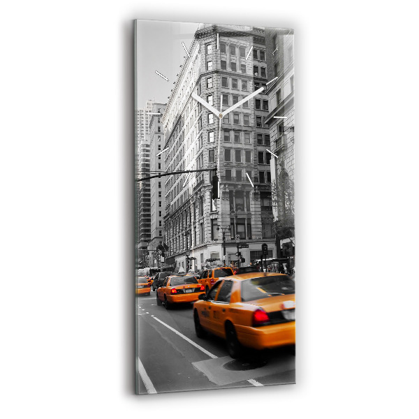 Négyszögletes üvegóra Manhattan és taxik