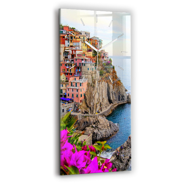 Négyszögletes üvegóra Cinque Terre tengerpartja