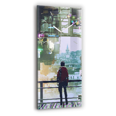 Négyszögletes üvegóra Cyber Punk