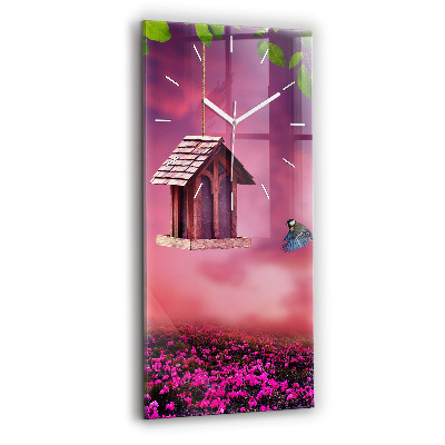 Négyszögletes üvegóra Madárház