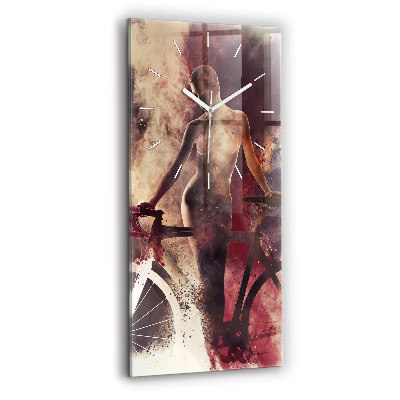 Téglalap alakú üvegóra Nő és kerékpár