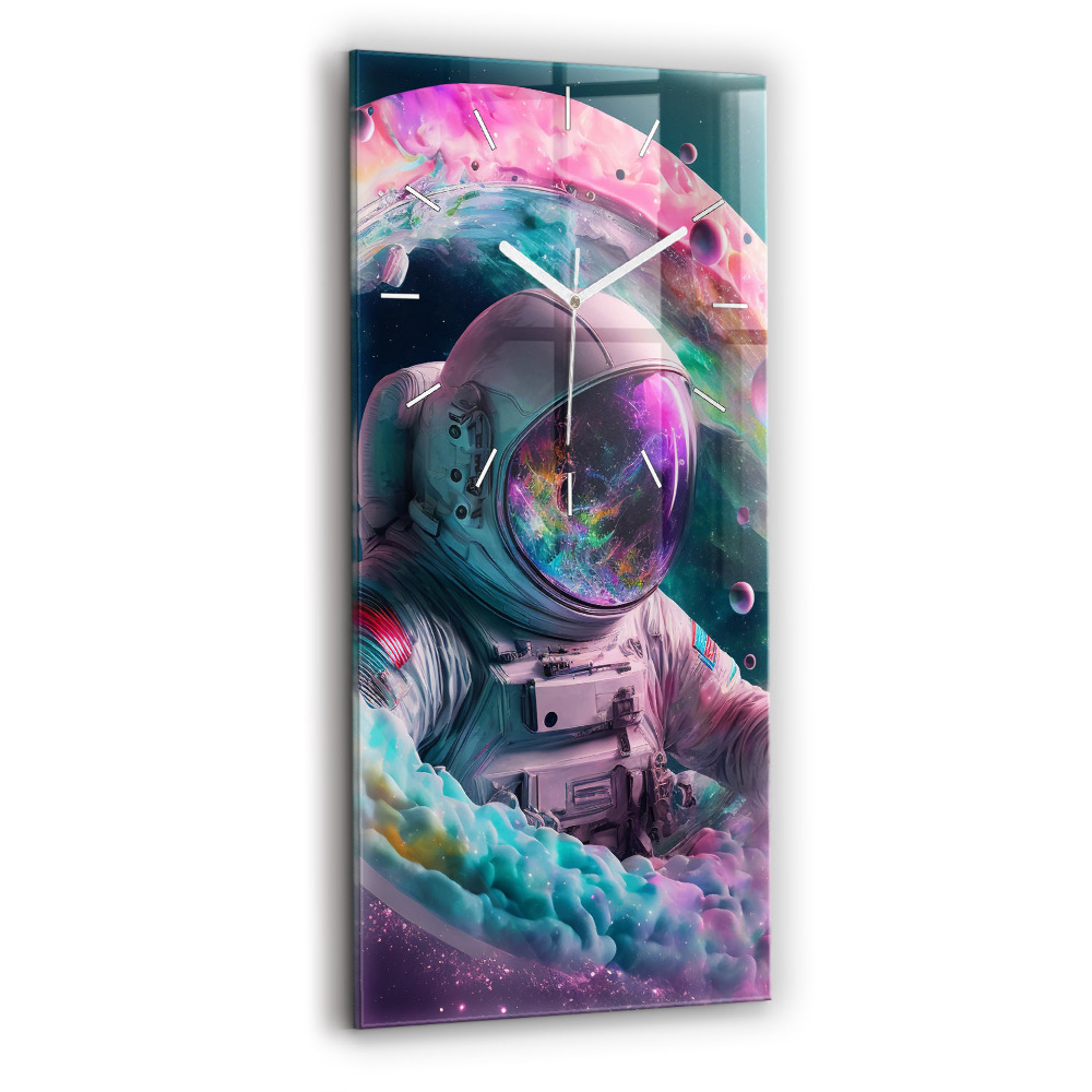 Téglalap alakú üvegóra Kozmonauta és színes felhők