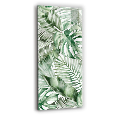 Téglalap alakú üvegóra Festett növényi levelek