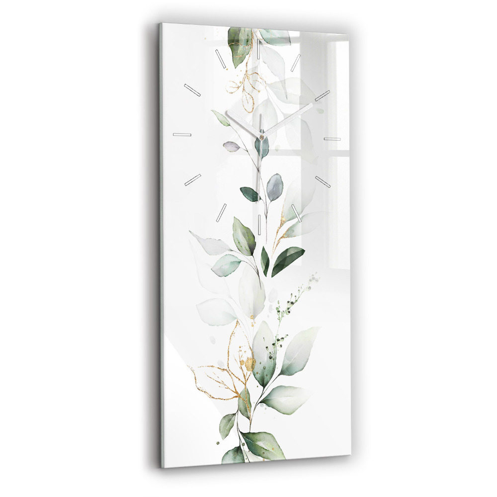 Négyszögletes üvegóra Absztrakt levelek