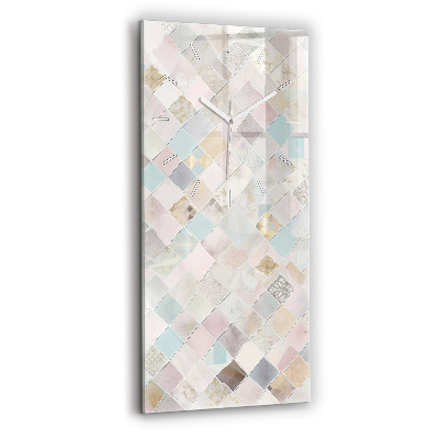 Négyszögletes üvegóra Színes csempe