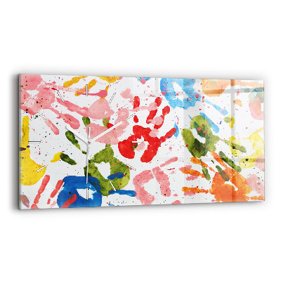 Üvegóra vízszintesen Gyermekek kézlenyomatai