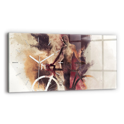 Vízszintes üvegóra Nő és kerékpár