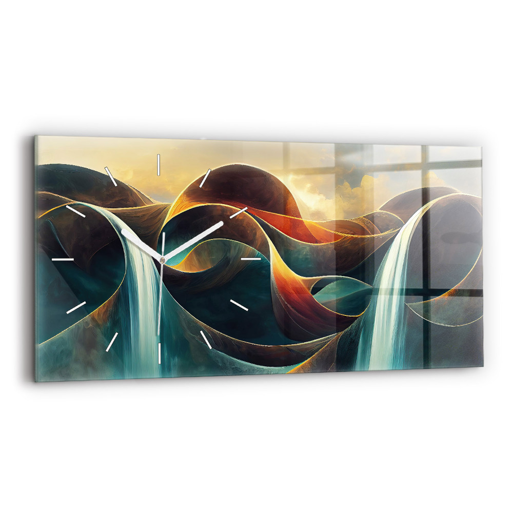 Üvegóra vízszintesen Folyó vízesés háttér